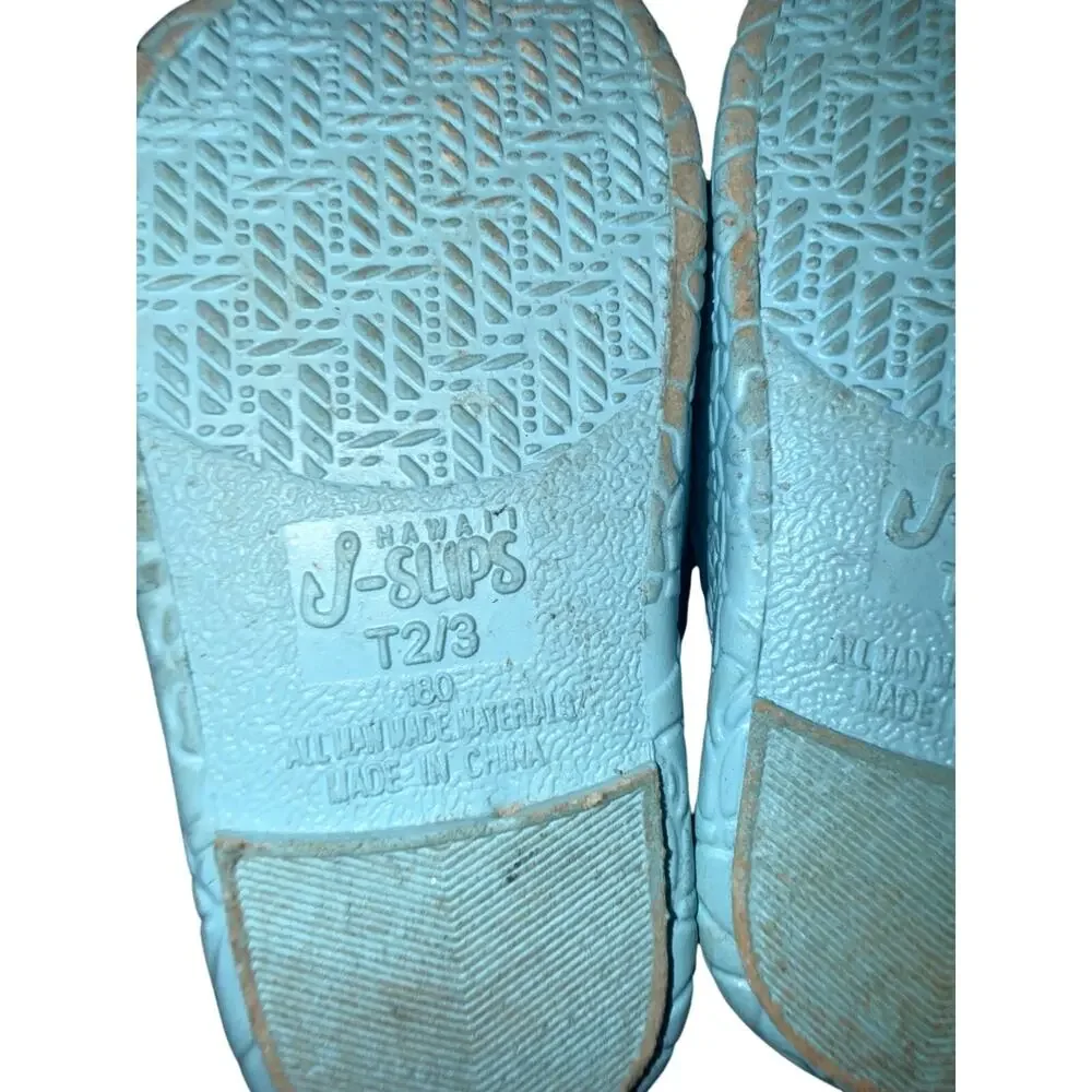 Hawaii kids J Slips sz T2/3 Jesus Sandals Blue